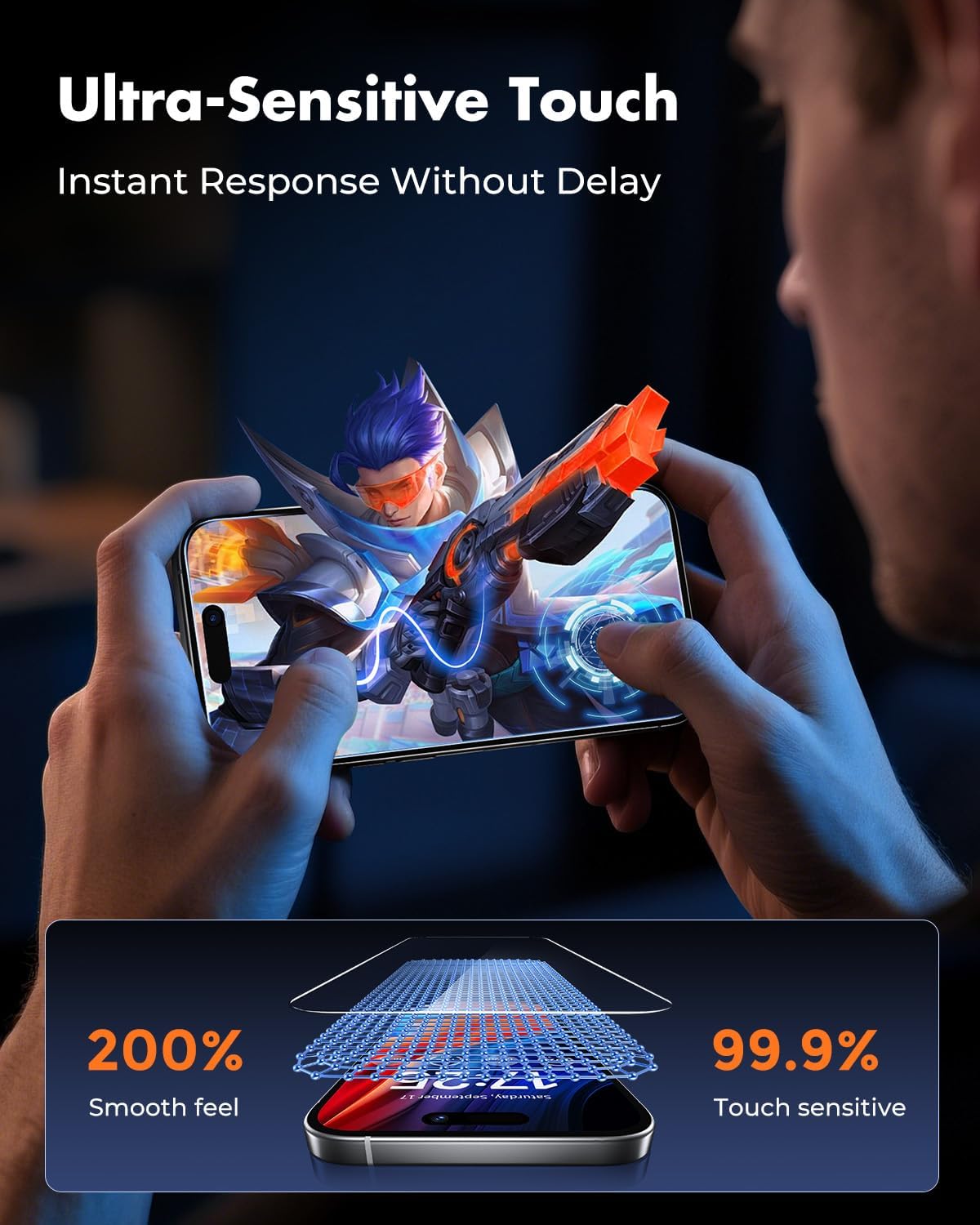 Thumbnail 3 de UNBREAKcable 2-Pack Tempered Glass Screen Protectors for iPhone 16 Pro Max (9H, HD Clarity, Easy-Install Frame)