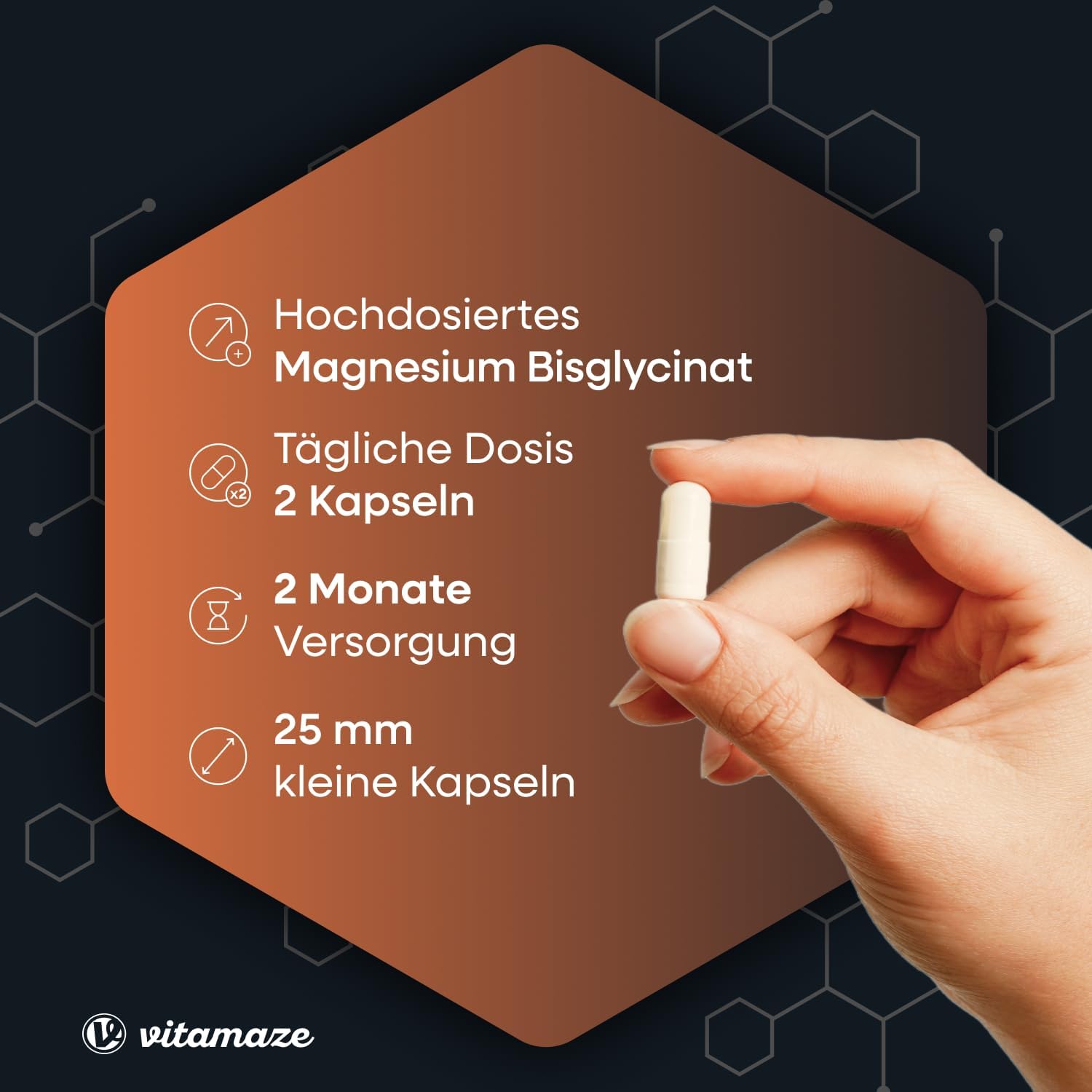 Detalle de Magnesium Bisglycinat 120 Kapseln 300 mg elementares Magnesium pro Tag đź’Š