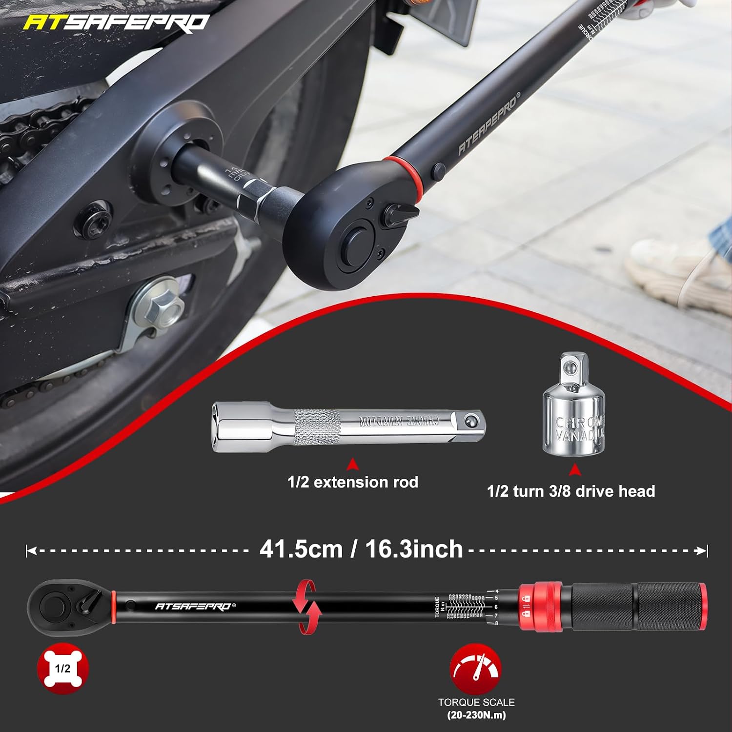 Thumbnail 1 de ATsafepro 1/2" Drive Torque Wrench 20–230 Nm