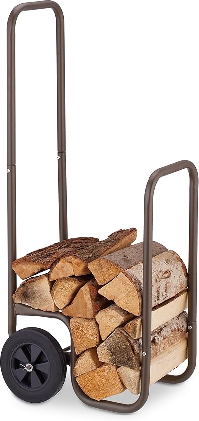 Relaxdays Carro para leña 60 kg 🪵