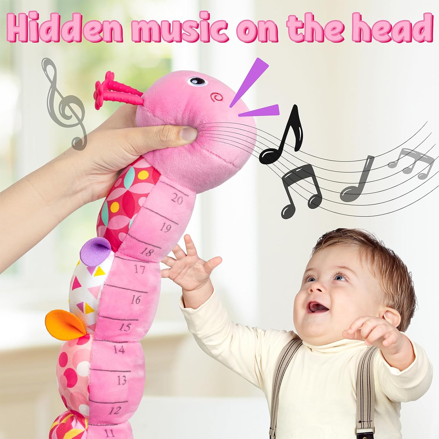 Thumbnail 1 de LightDESIRE Baby Toys Musical Caterpillar — Plush Sensory Cat Caterpillar for Tummy Time