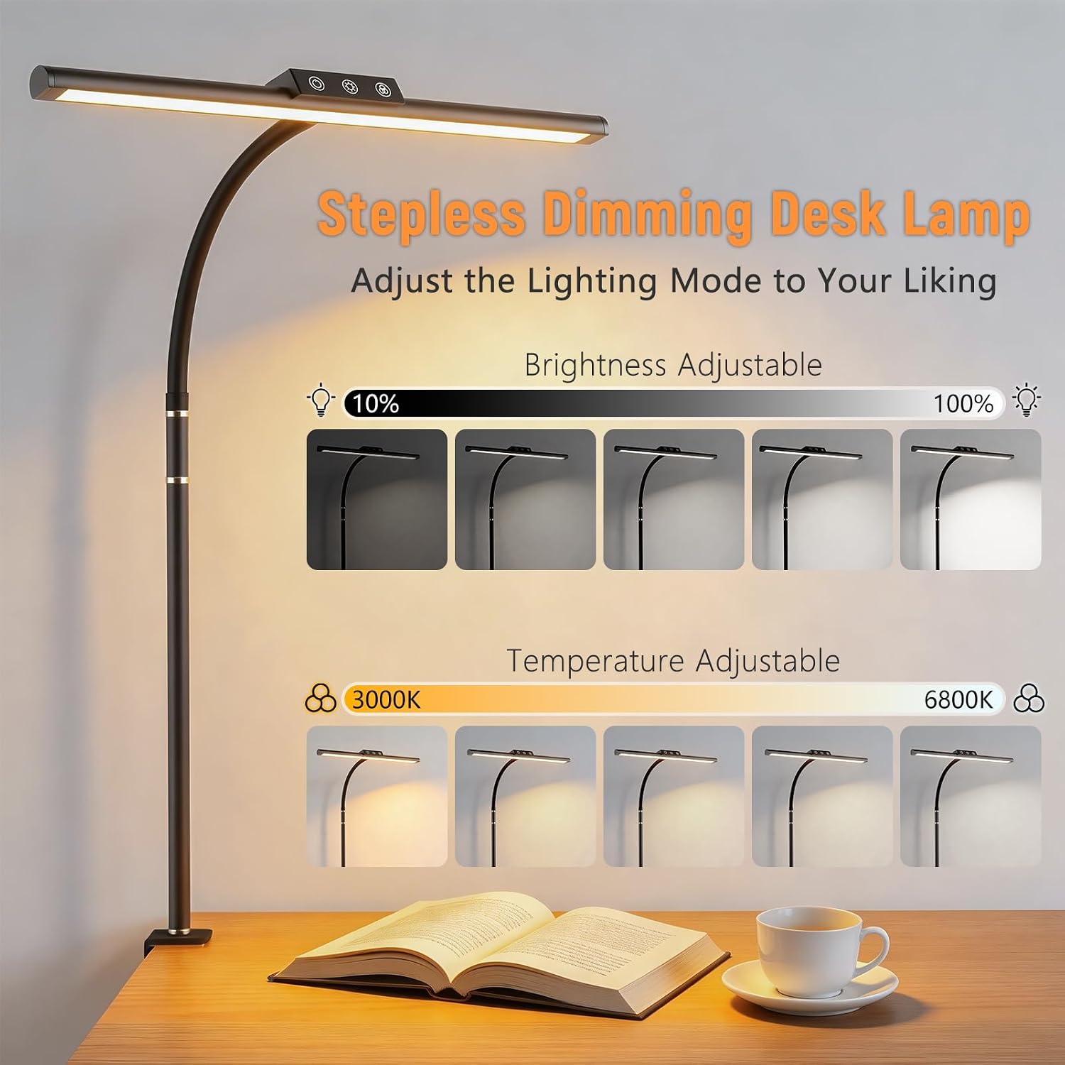 Detalle 2 de ZenBeam ASP1 LED Desk Lamp with Clamp, 5 Color Temperatures and Dimming