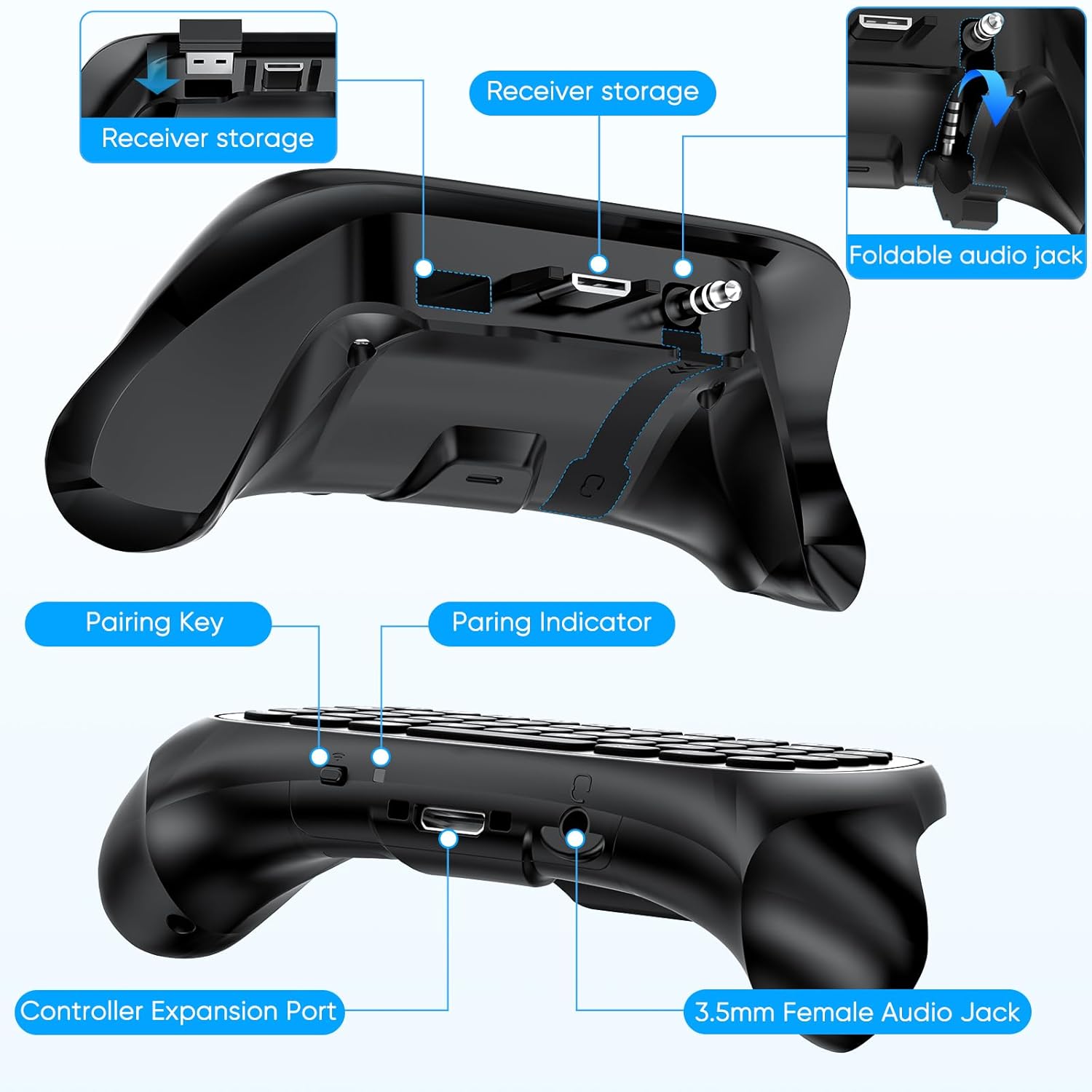 Detalle de Auarte Xbox Controller Keyboard Chatpad (Black) for Series X/S, One, Elite One/2