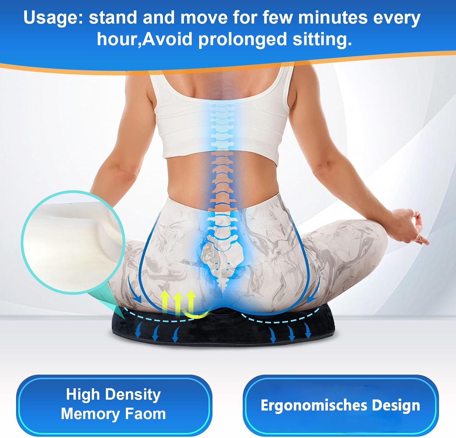 Thumbnail 3 de Ecosafeter Coussin Donut Ergonomique en Mousse à Mémoire de Forme – soutien coccyx et confort durable