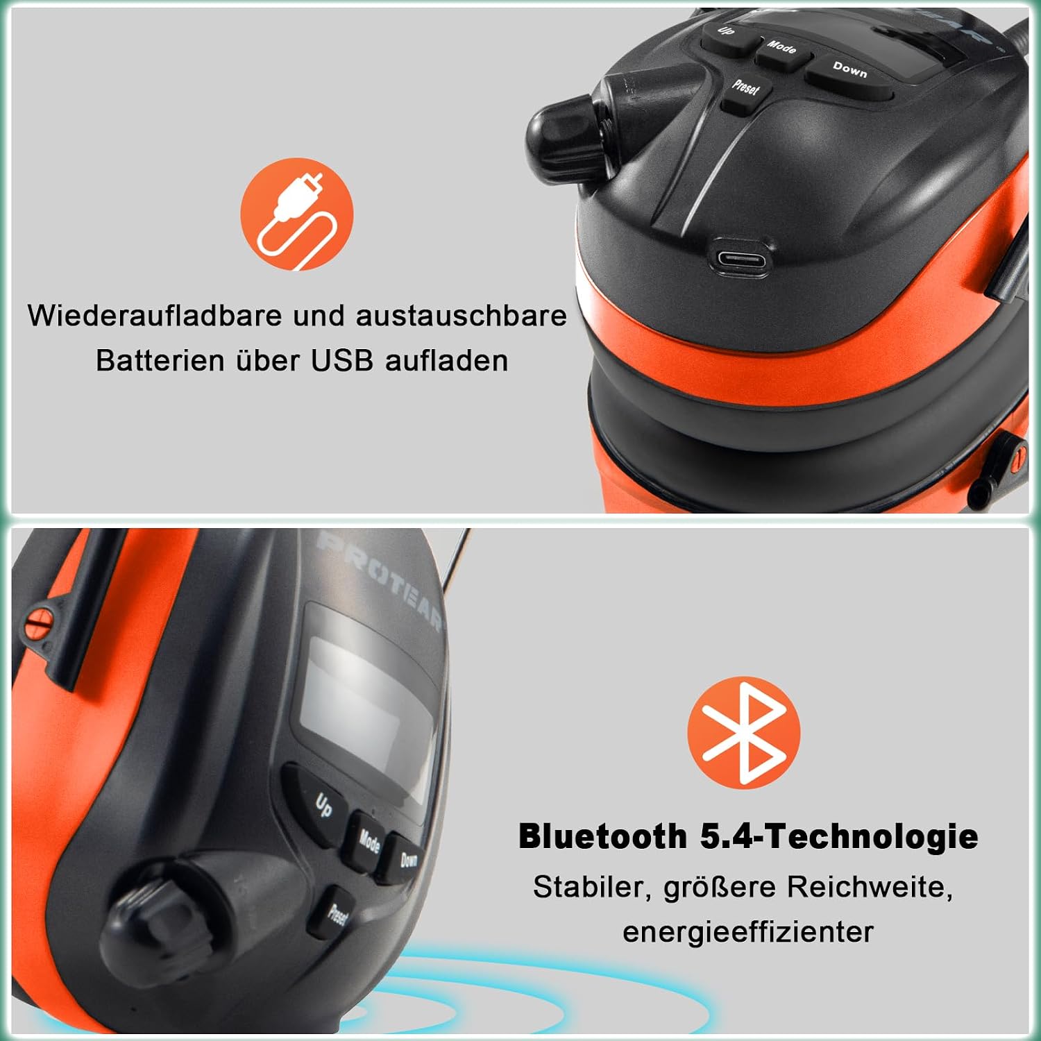 Detalle 2 de PROTEAR Bluetooth 5.3 Gehörschutz 30 dB