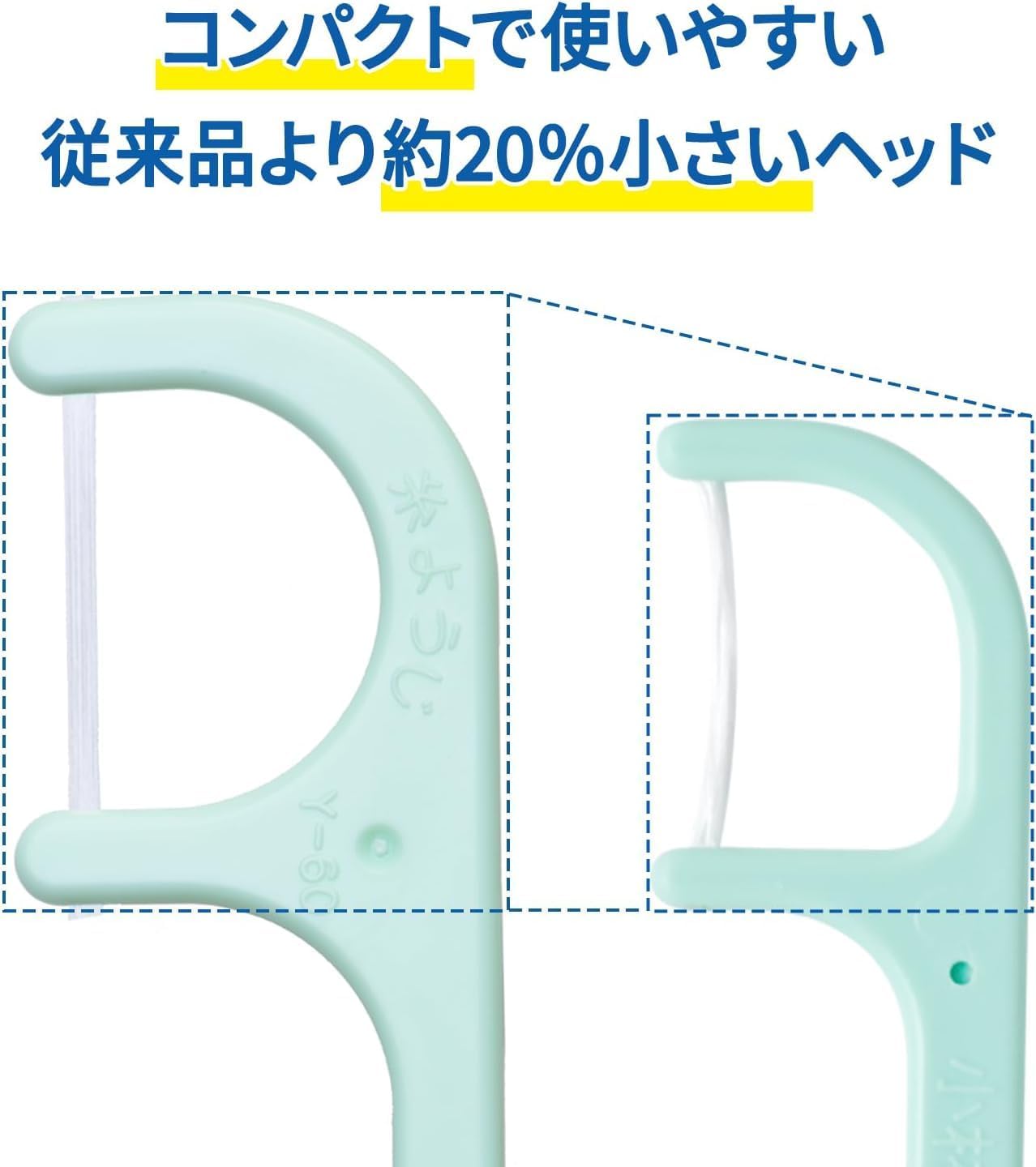 Detalle de 小林製薬 糸ようじ コンパクトヘッド 60本×3個パック 携帯バッグ付き