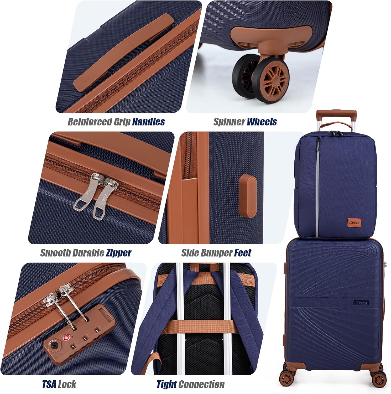 Detalle 2 de Eeeza Carry On Luggage Set 20 Inch Spinner