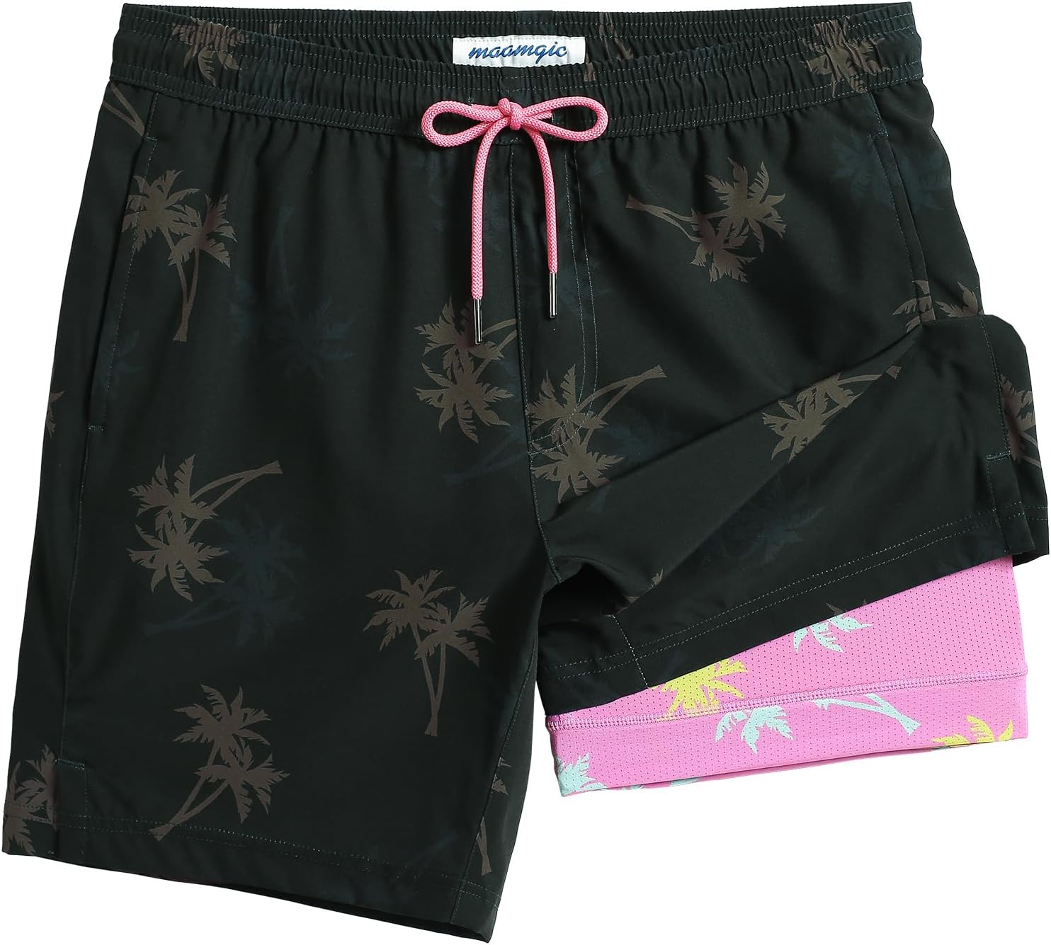 Detalle de maamgic Mens Swim Trunks with Compression Liner (7-Inch Inseam) Quick-Dry Bathing Suit
