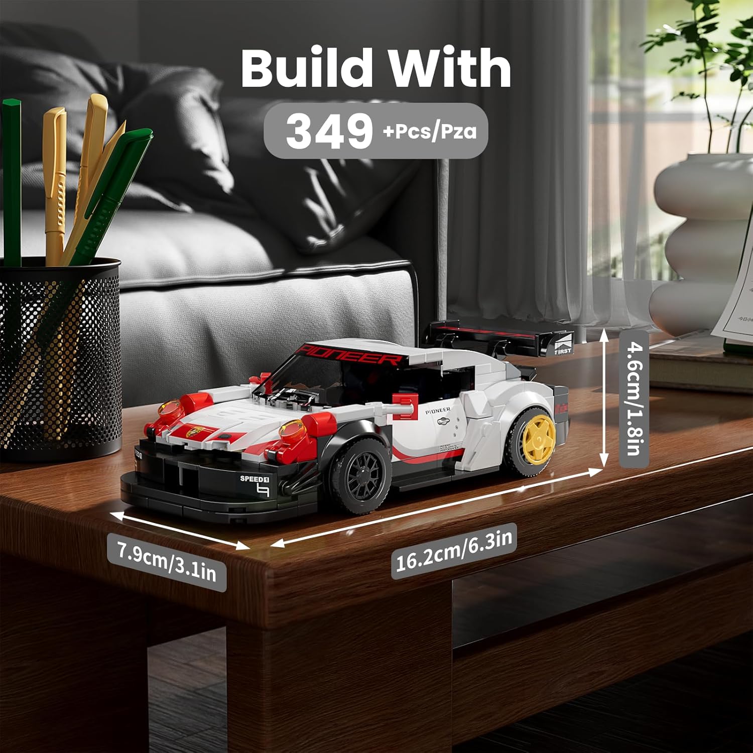 Detalle 2 de Mould King 27010 Speed Champion Rennwagen 349 Teile