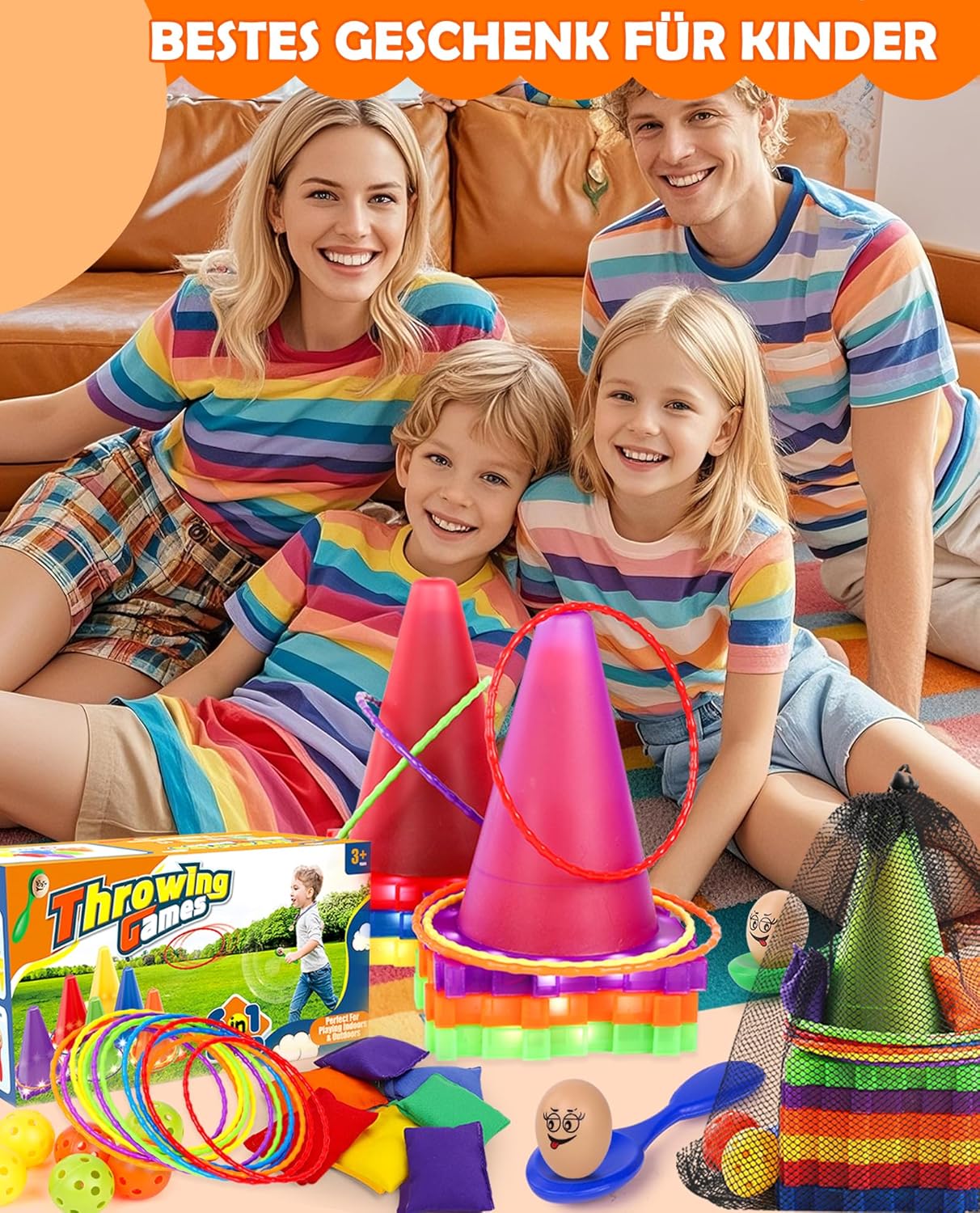 Thumbnail 5 de Eocolz Light Up Pylonen Kinder Outdoor Spiele LED-Kegel & Ringwurf-Set (6-in-1)