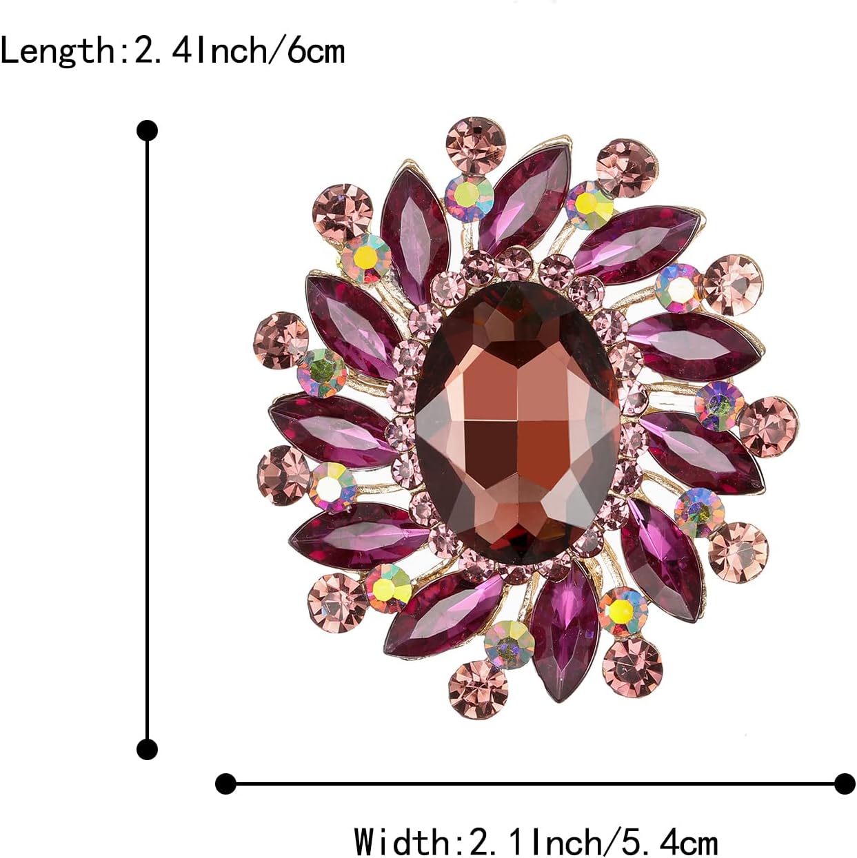Detalle 2 de Clearine Splendido Ovale Marquise Cristalli Austriani Spilla di Strass per Donne