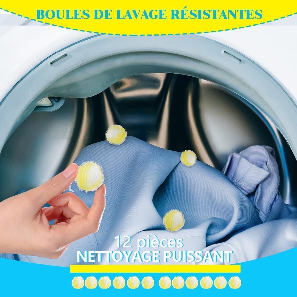 Thumbnail 5 de 12 Boules Anti-Poils Machine à Laver – Attrape Poils Réutilisables pour Vêtements, Tapis et Fibres