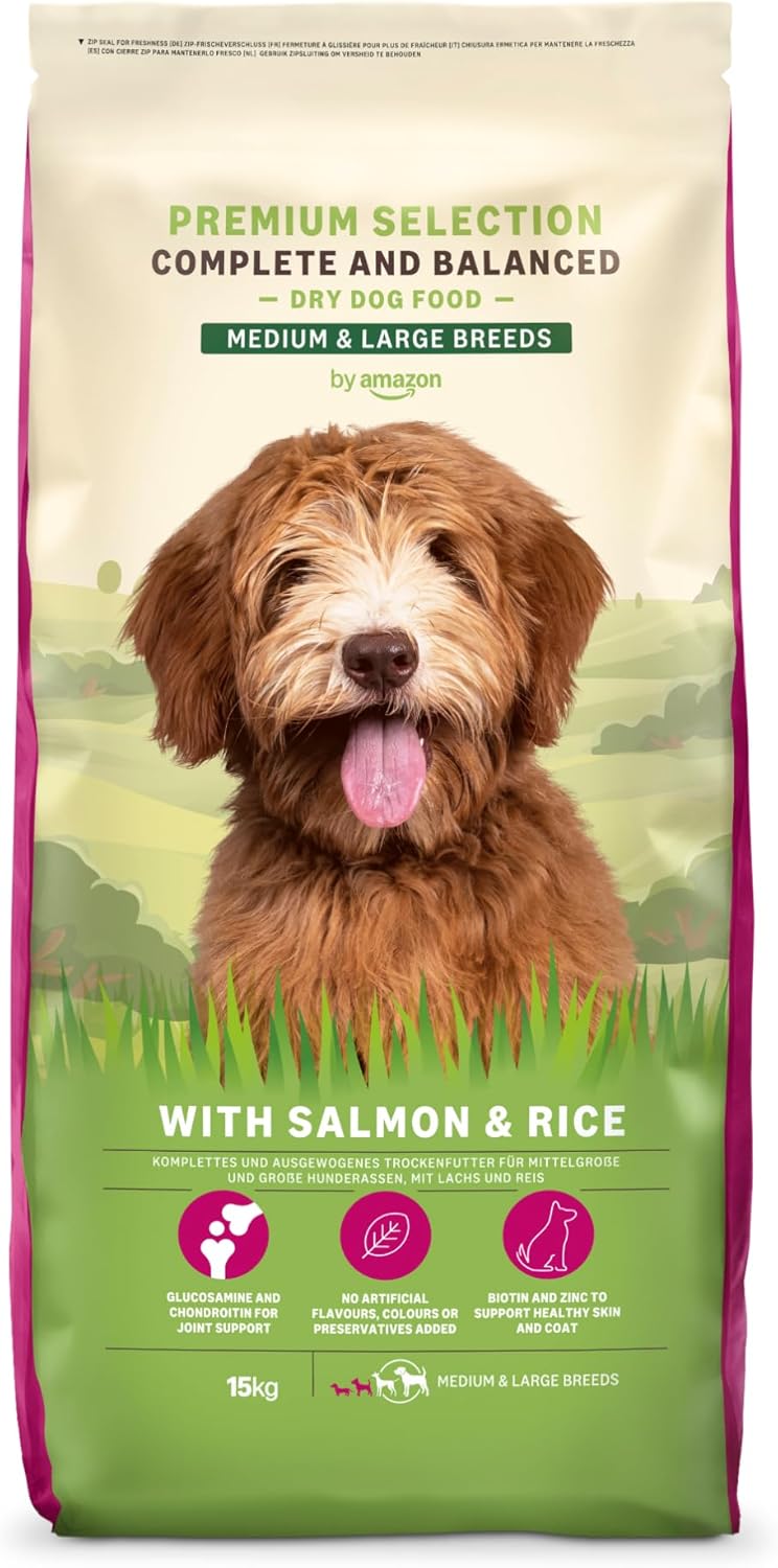 Detalle de Hundefutter Für Ausgewachsene Hunde Aller Rassen – Lachs & Reis, Fein Zubereitetes Trockenfutter, 15 kg (1er-Pack)