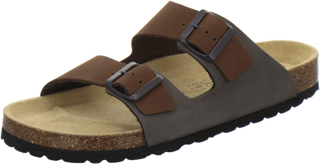 Detalle de AFS Herren Pantoletten & Sandalen aus Leder mit verstellbarer Schnalle – Made in Germany, Größen 36–50