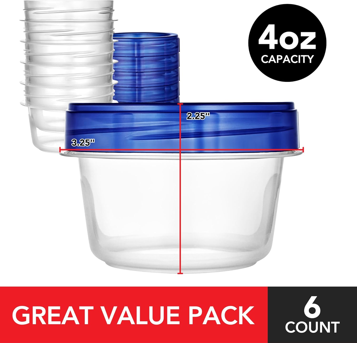 Detalle de Stock Your Home Food Storage Containers, 4 oz
