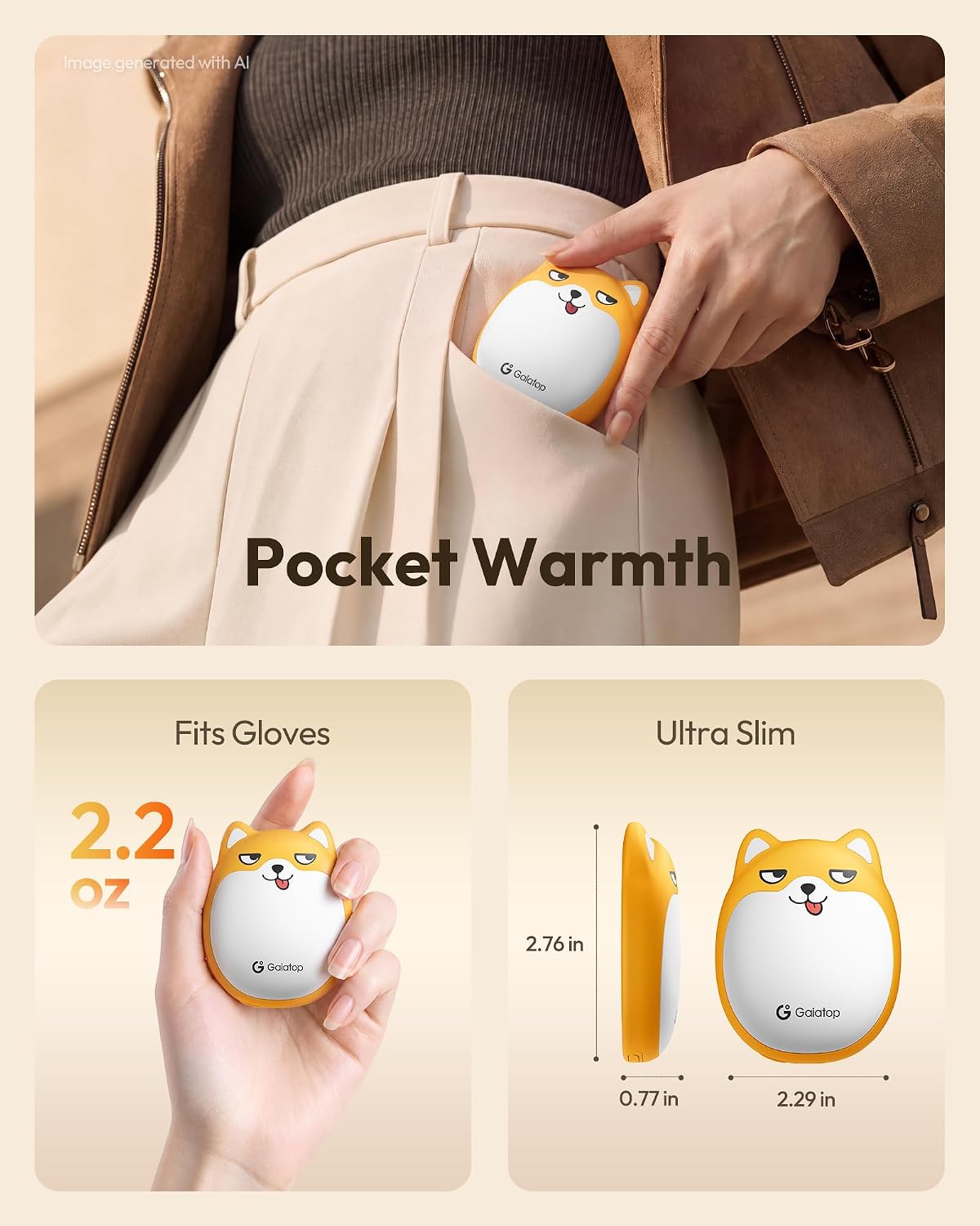 Thumbnail 4 de Gaiatop HW-16 Rechargeable Hand Warmers, Magnetic Split Design, 3 Heat Levels