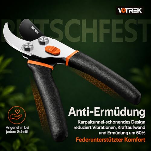 Thumbnail 4 de VOTREK VT-C800 Bypass-Gartenschere 21,5 cm – Profi-Rosenschere mit SK5-Klinge