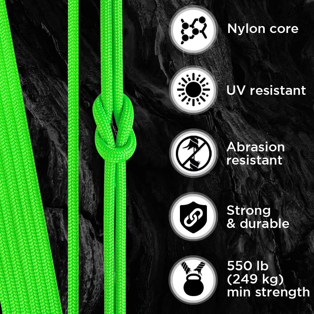 Thumbnail 2 de TECEUM Paracord Type III 550 Neon Green 30 m