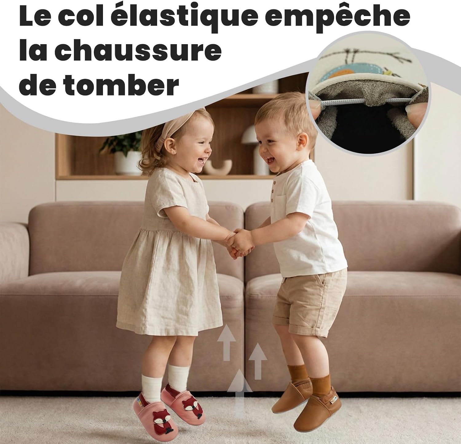Detalle 2 de YALION Chaussons cuir souple bébé antidérapant