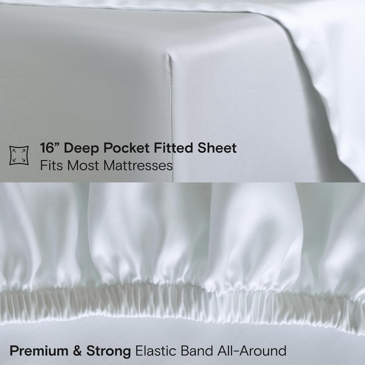 Thumbnail 4 de DOZ by SIJO DOZ Sheet Set (Snow, King) — 100% Viscose Derived from Bamboo, Deep Pockets, Cooling