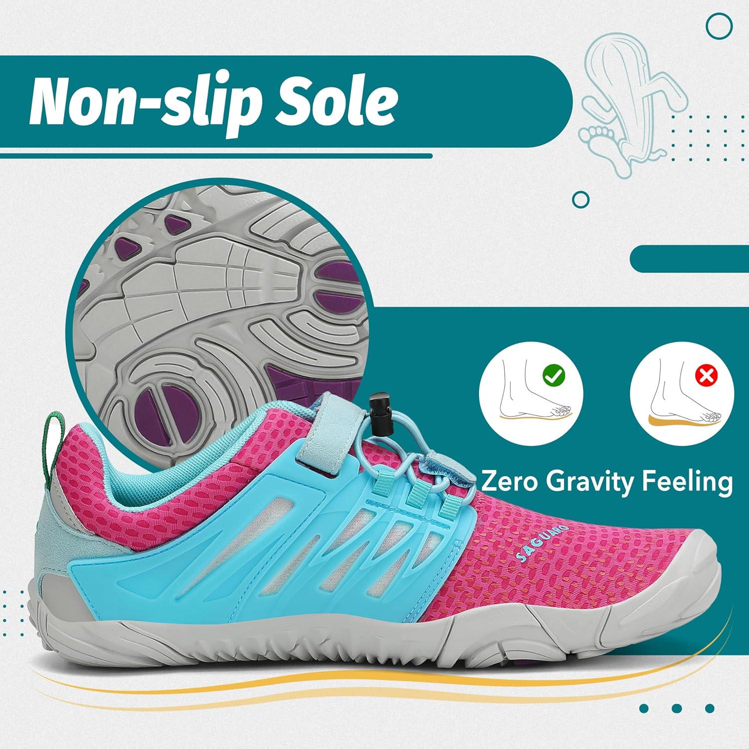 Thumbnail 4 de SAGUARO Scarpe Barefoot Uomo Donna: Scarpe Minimaliste a Piedi Nudi per Trail e Fitness