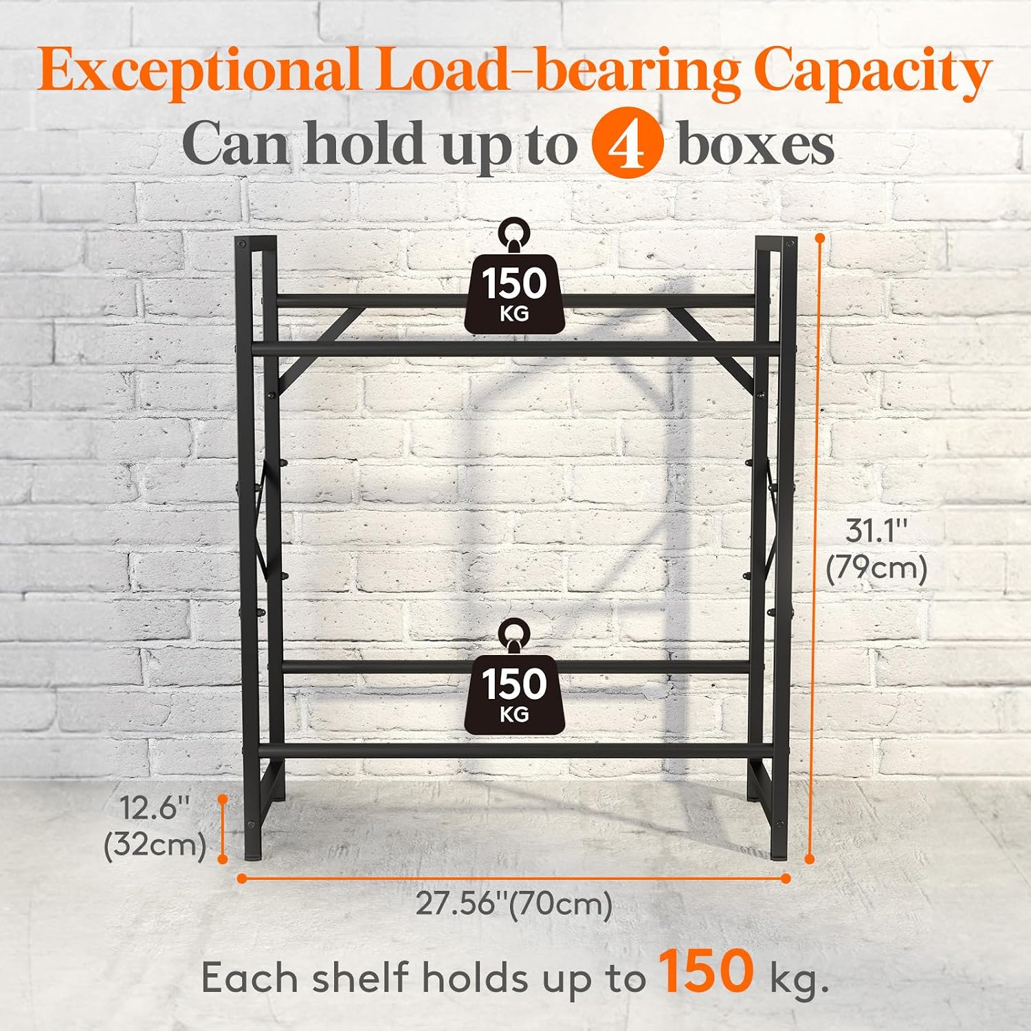 Detalle 2 de Lifewit Drinks Crate Rack, 4-Crate Black Metal Shelf