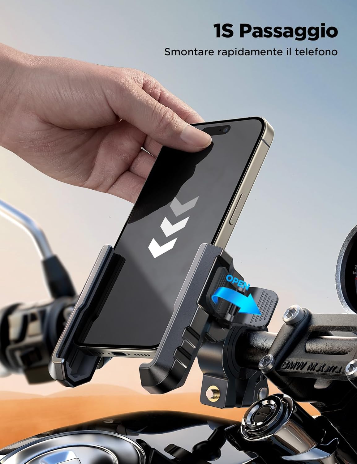 Thumbnail 3 de JOYROOM 2026 Porta Cellulare Moto antivibrazione per manubrio bici e moto, universale per smartphone 4.7–7”