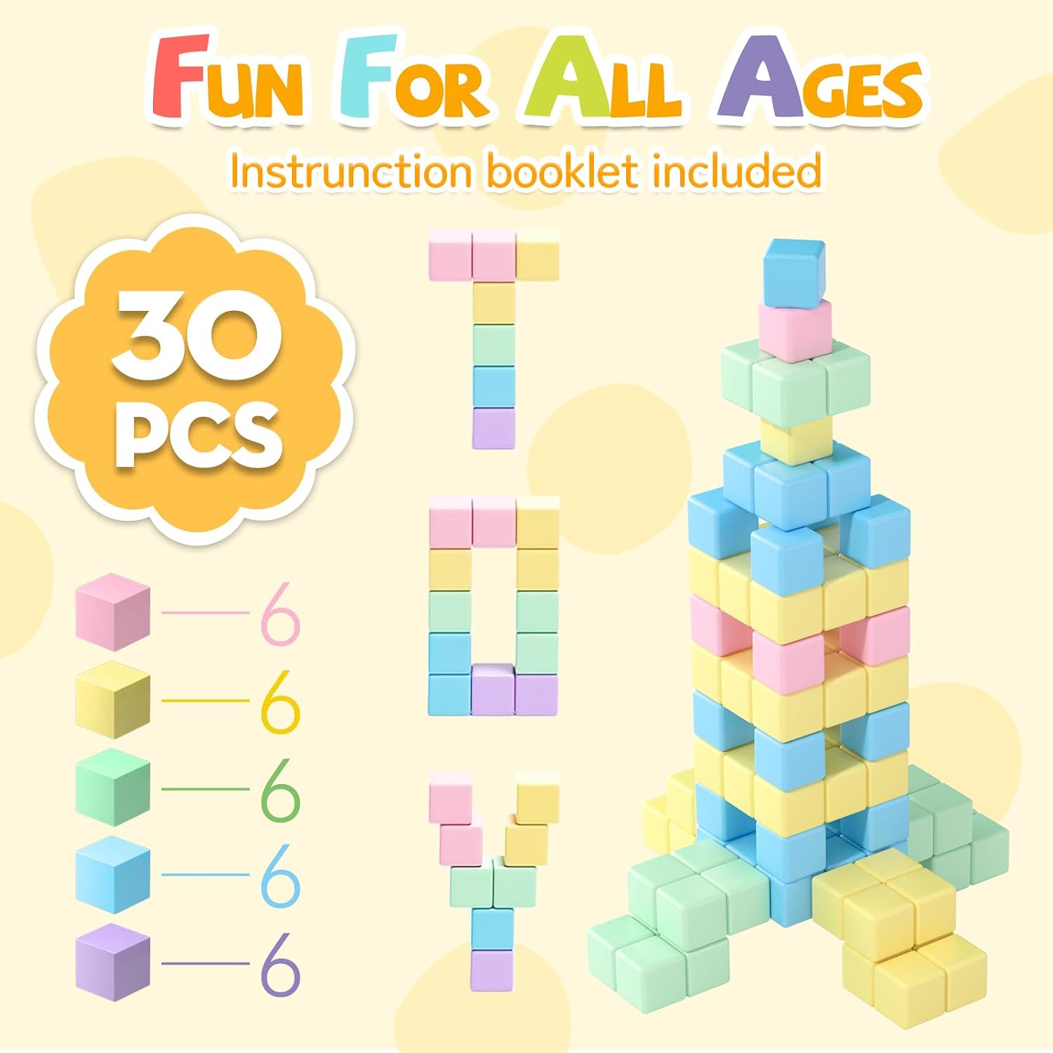 Thumbnail 5 de Magnetic Blocks 30 PCS: Large Magnetic Building Blocks for Toddlers