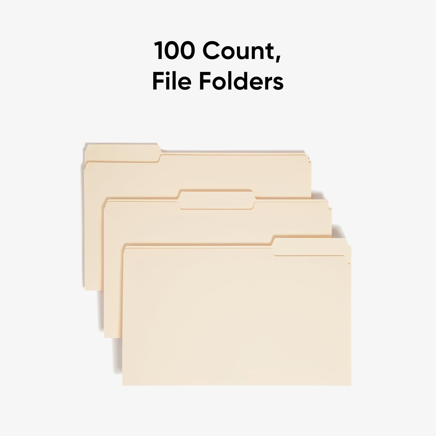 Detalle de SMEAD 15330 Legal-Size Manila File Folders, 1/3-Cut Tabs, 100-Count