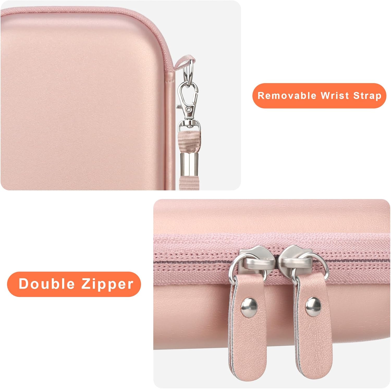 Thumbnail 5 de Canboc Hard Case for Fujifilm Instax Mini Link 2/Link 3 Mini Link Smartphone Printer (Mesh Pocket) – Rose Gold