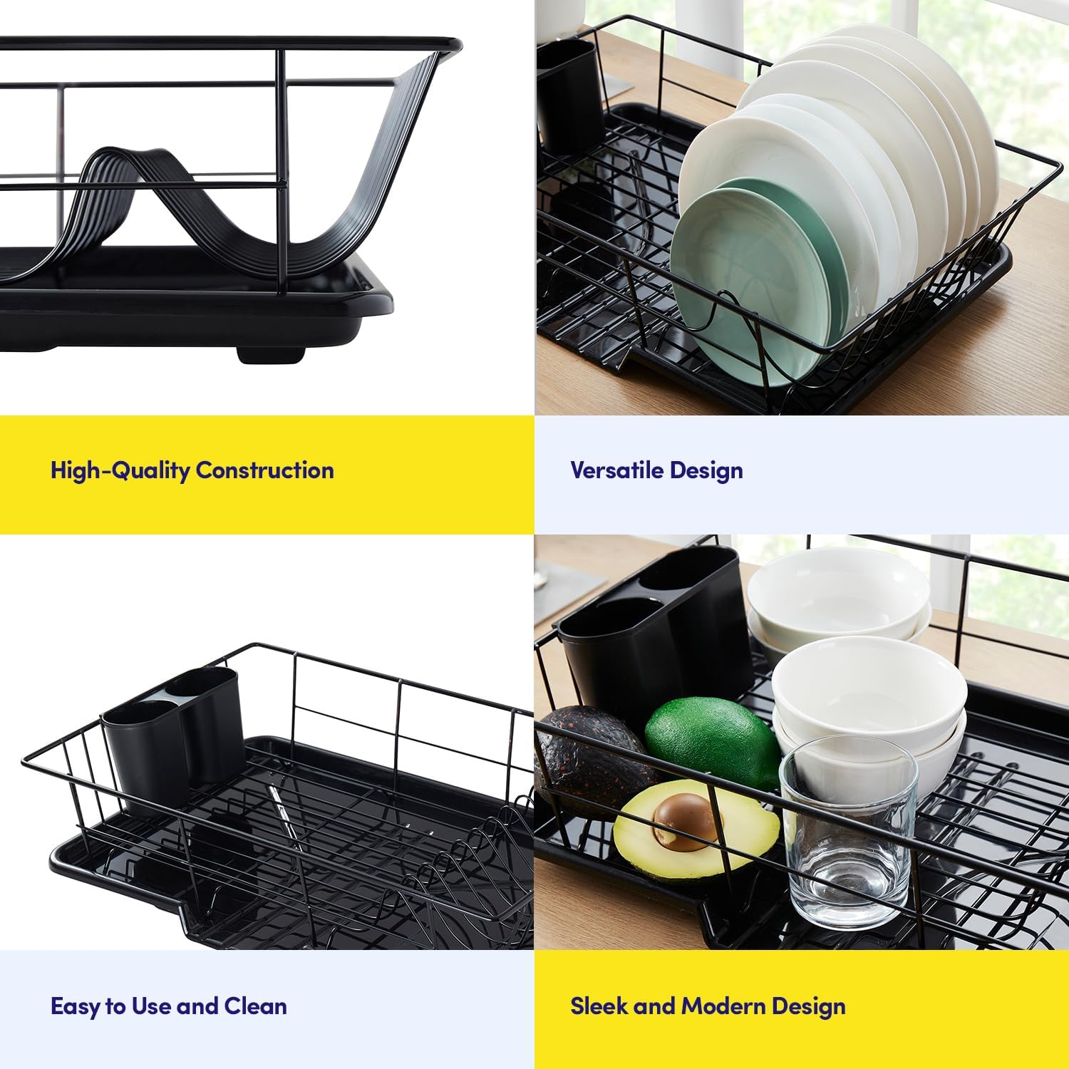 Thumbnail 5 de Space-Saving 3-Piece Dish Drainer Rack Set 🍽