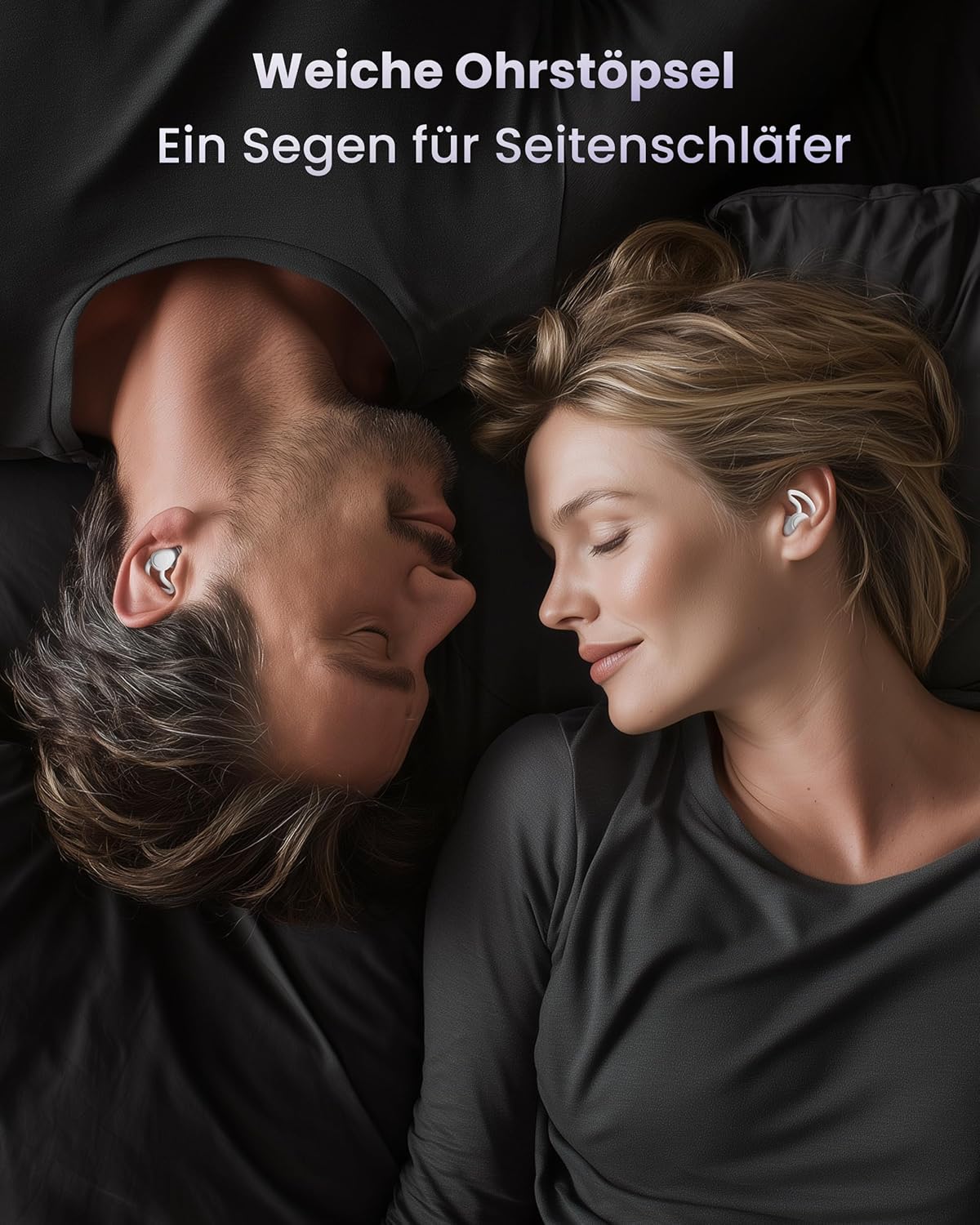 Detalle de Silikon-Ohrstöpsel zum Schlafen (2 Paar) – wiederverwendbarer Gehörschutz mit Alubehälter