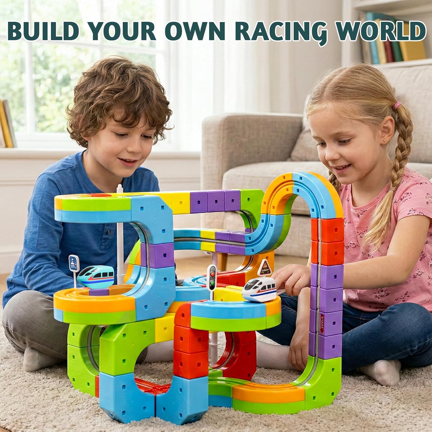 Detalle de Wdebay klick Rail: 3D Magic Flexible Race Track with Anti-Gravity Train Set