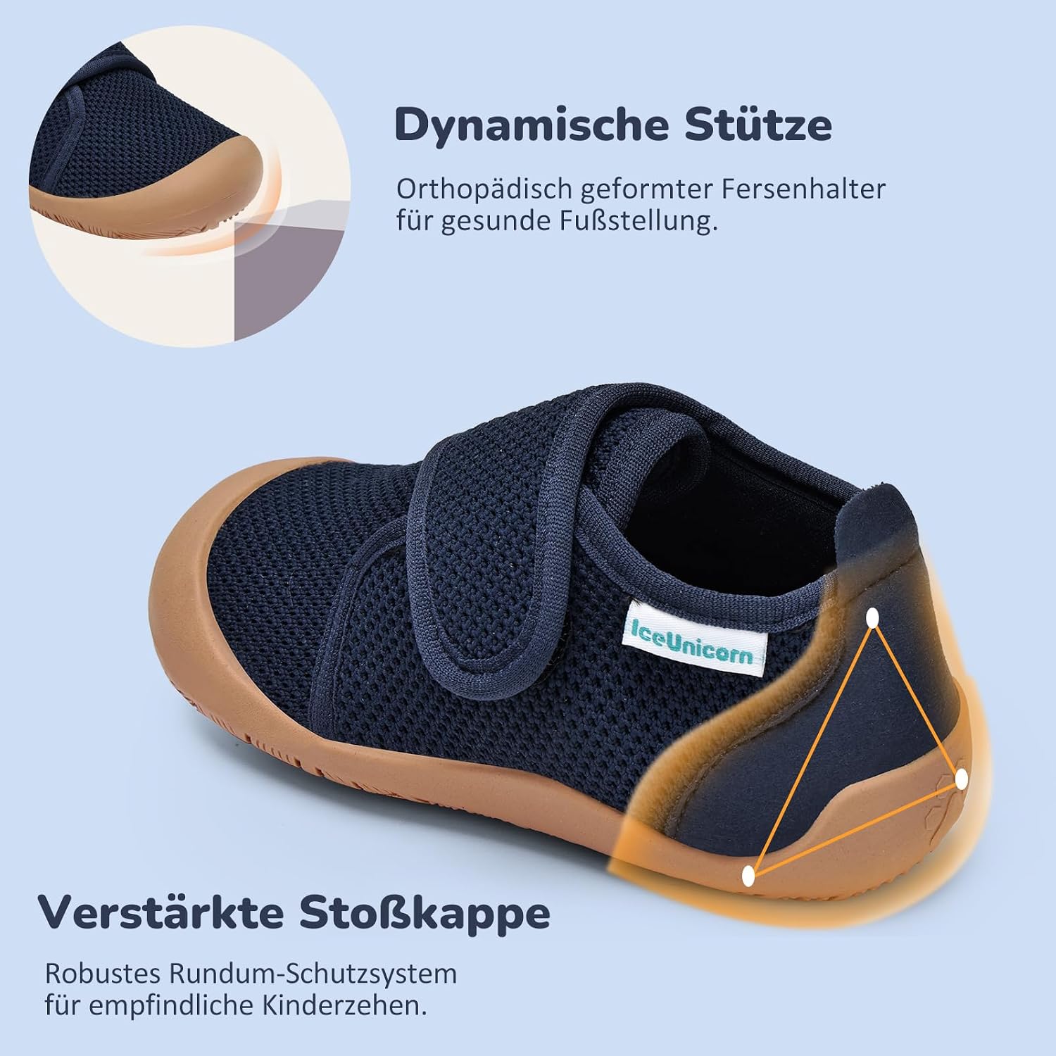 Detalle de IceUnicorn Hausschuhe Kinder Barfussschuhe – atmungsaktiv, rutschfest & leicht anziehbar