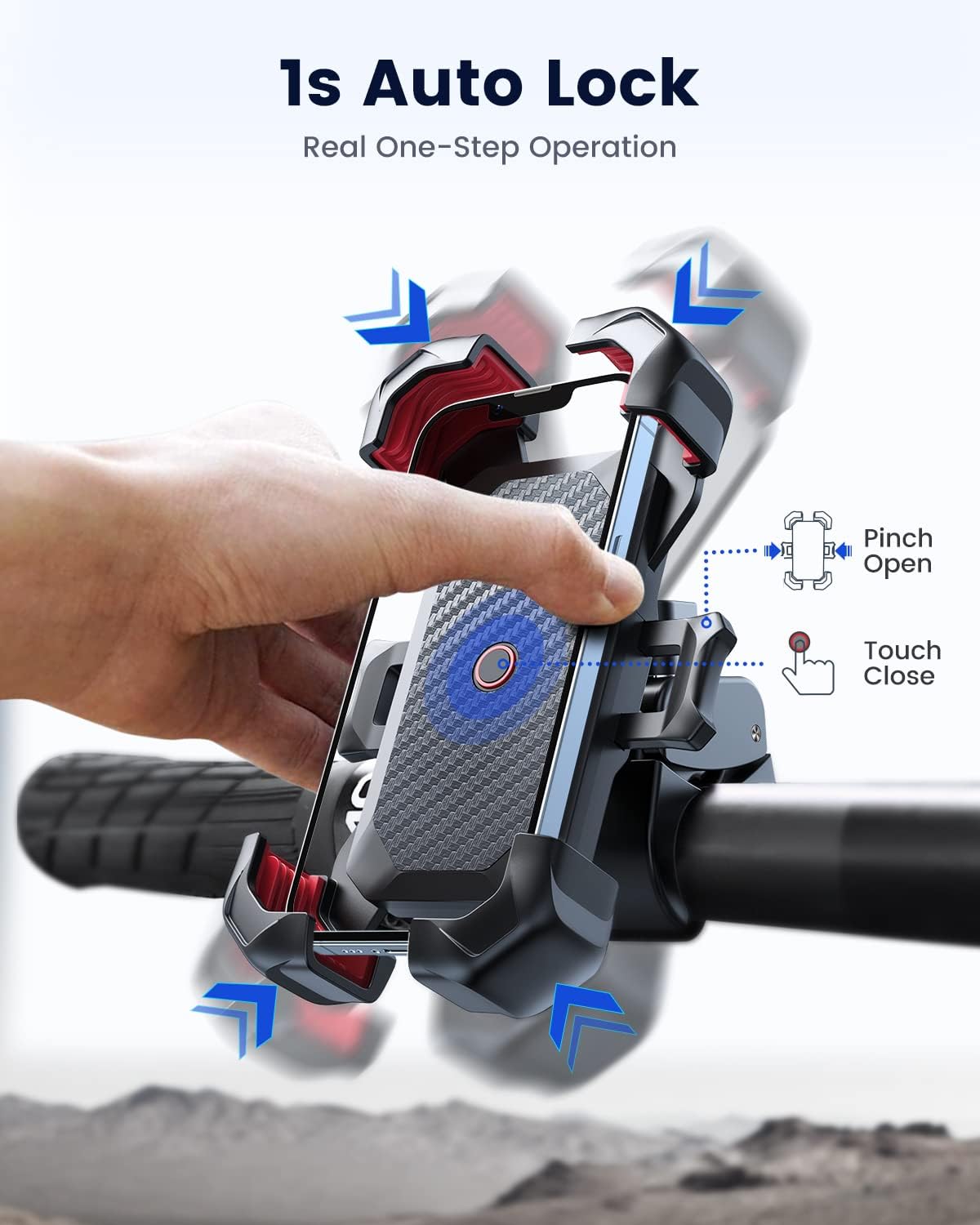 Thumbnail 1 de JOYROOM Motorcycle Phone Mount 100mph anti-shake