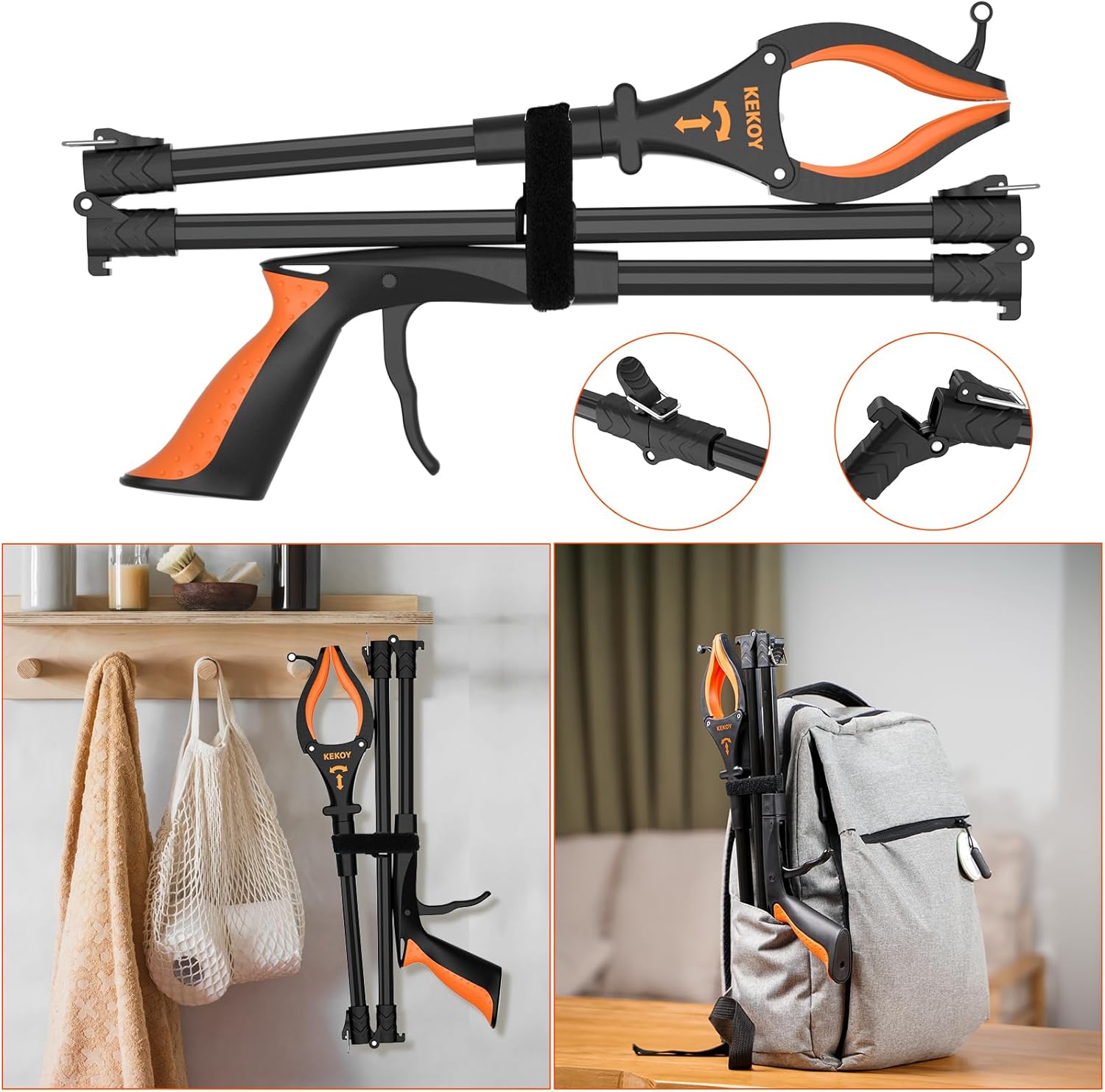 Detalle 2 de Kekoy 82cm Pinza telescopica pieghevole per rifiuti ♻