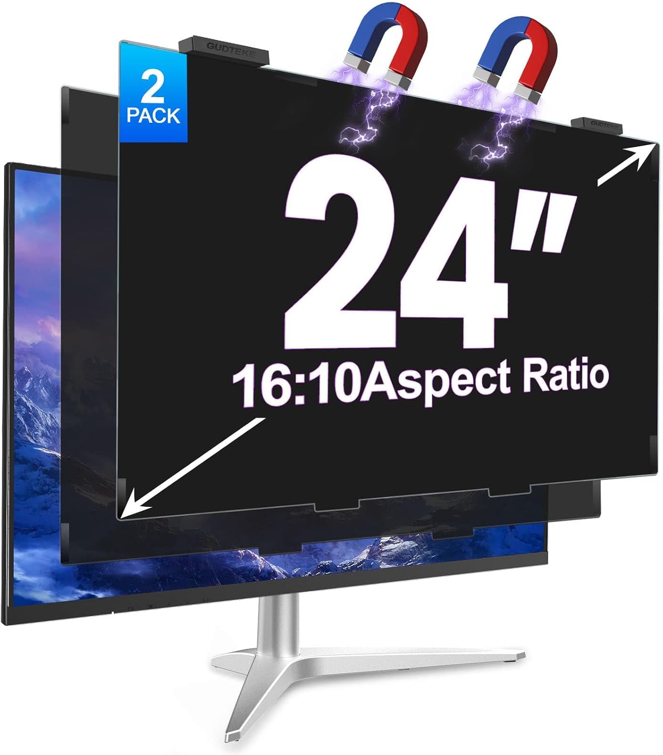 Detalle de GUDTEKE 24 Inch Magnetic Privacy Screen 2-Pack