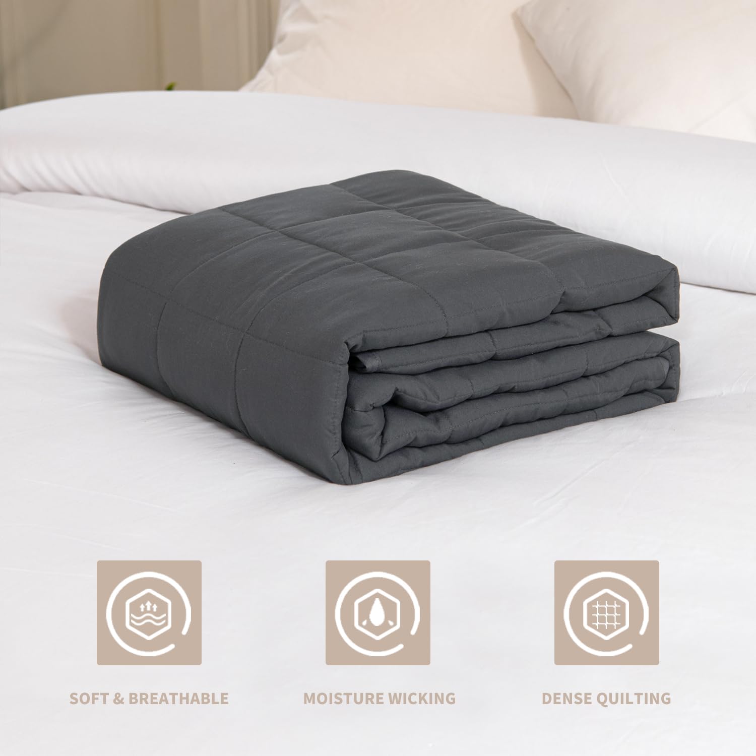 Thumbnail 2 de Good Nite Couverture lestée adulte grise 6 kg, 125 x 180 cm