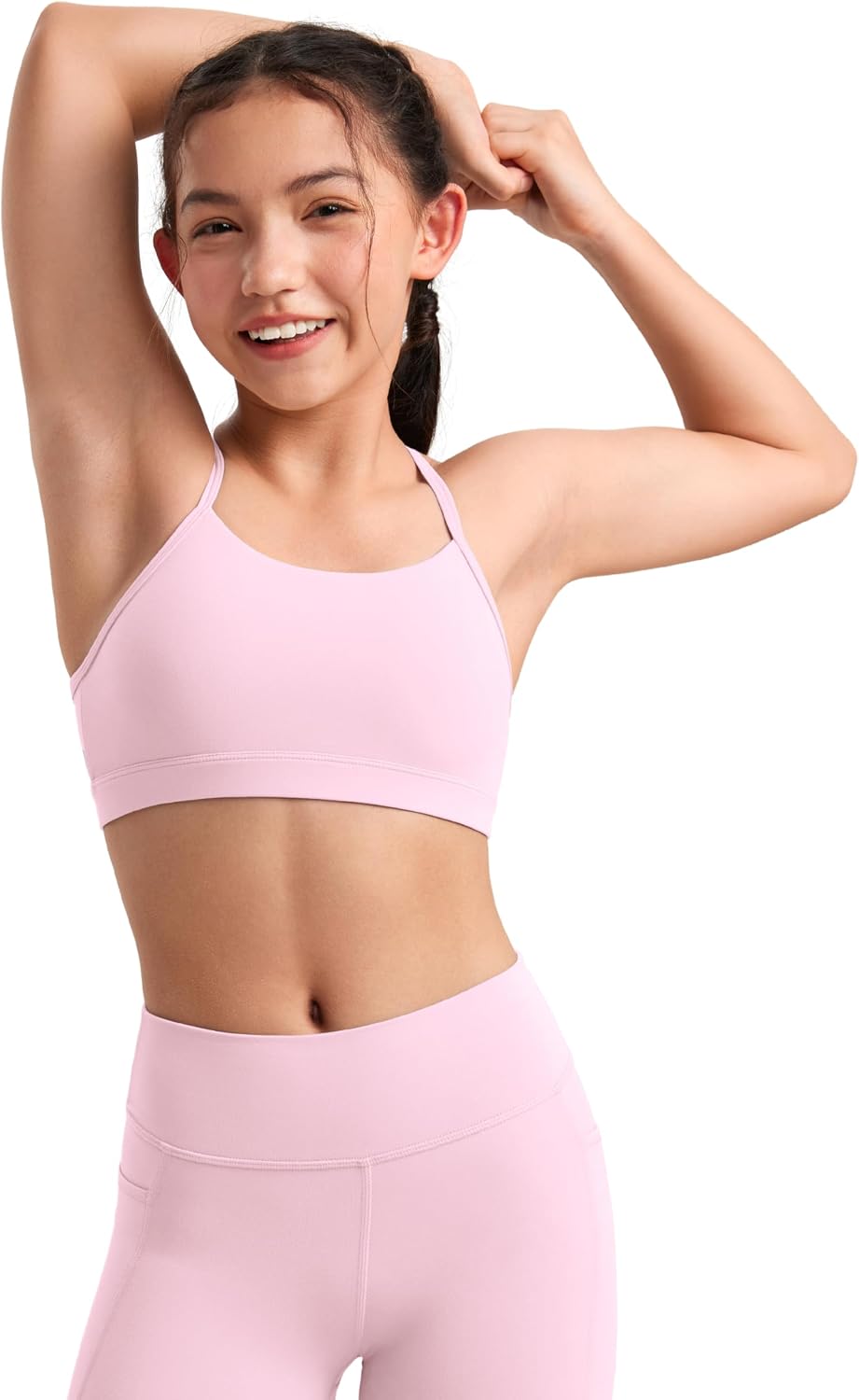 Detalle de CRZ YOGA Butterluxe : soutien-gorge sport enfant/ados à bretelles en Y, sans ou avec coques amovibles