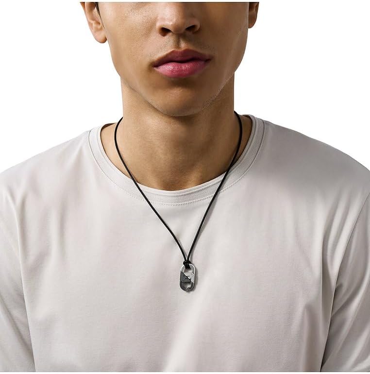 Thumbnail 2 de EMPORIO ARMANI Collier pour homme en acier inoxydable avec fermoir à mousqueton