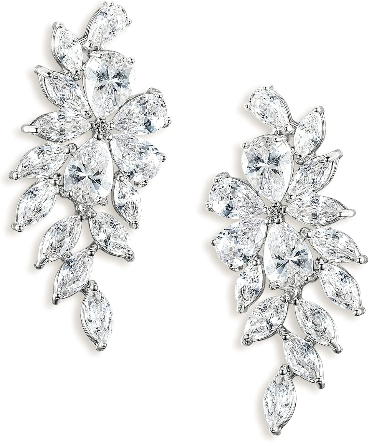 Thumbnail 6 de Clearine Boucles d’oreilles de mariée en zircone cubique marquise et laiton doré rose