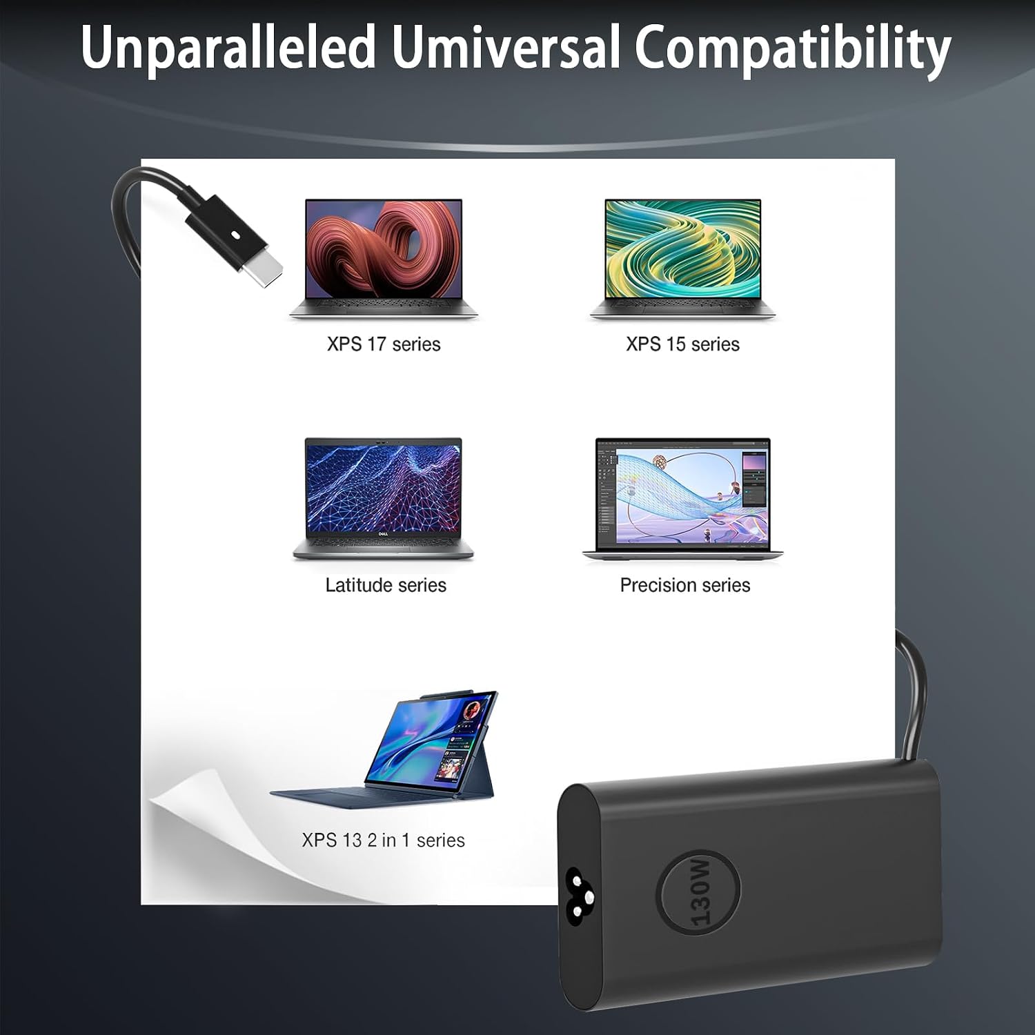 Thumbnail 3 de PIOEVTKA 130W USB-C Laptop Charger for Dell Laptops
