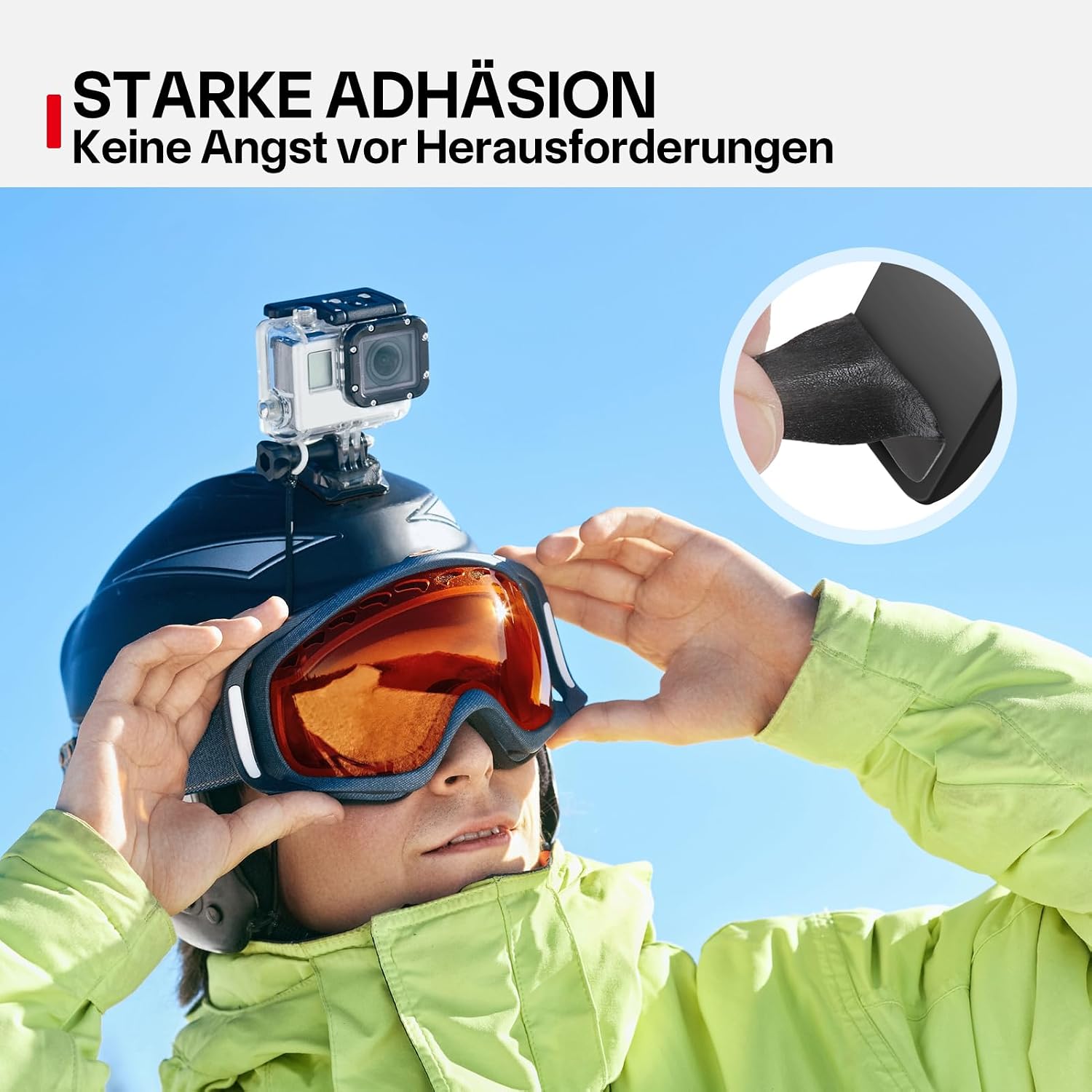 Detalle 2 de FIXCHORD Doppelseitiges Klebepads Extra Stark – Montageband für Action-Kameras (10 Stück, doppelseitig)