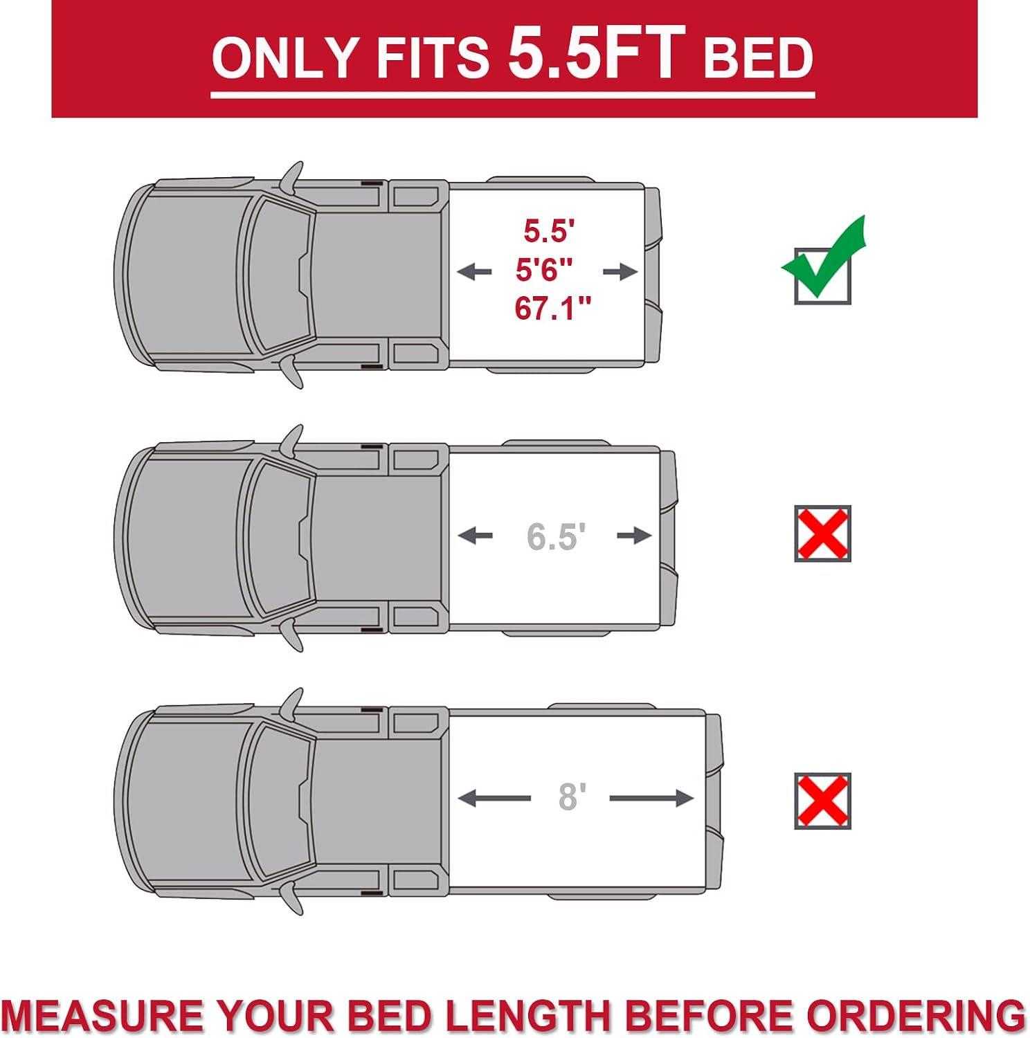 Detalle 2 de CAPSER Tri-Fold Tonneau Cover for 5.5-ft F-150 Bed
