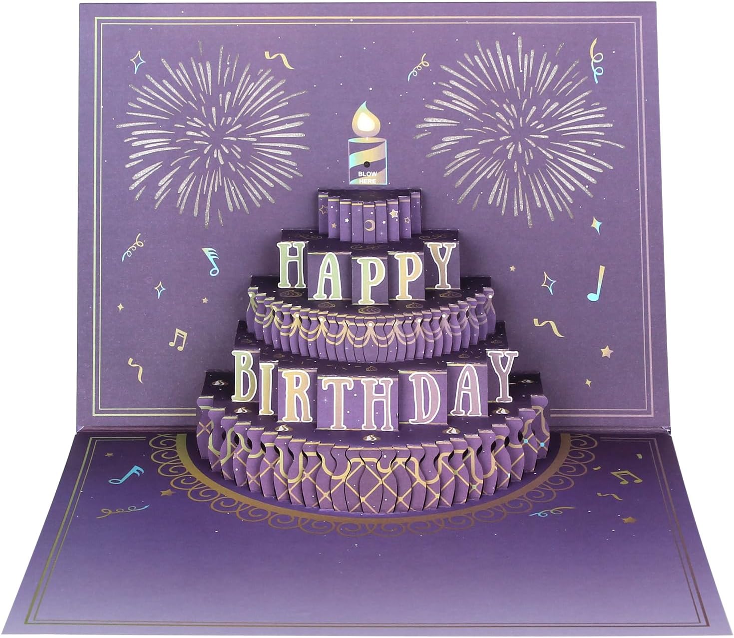 Thumbnail 6 de WUJUN 3D Pop Up Firework Musical Birthday Card 🎁