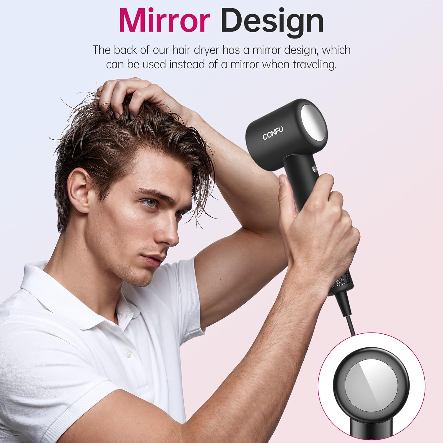 Detalle 2 de CONFU Hair Dryer with 110,000 RPM Brushless Motor and Magnetic Diffuser