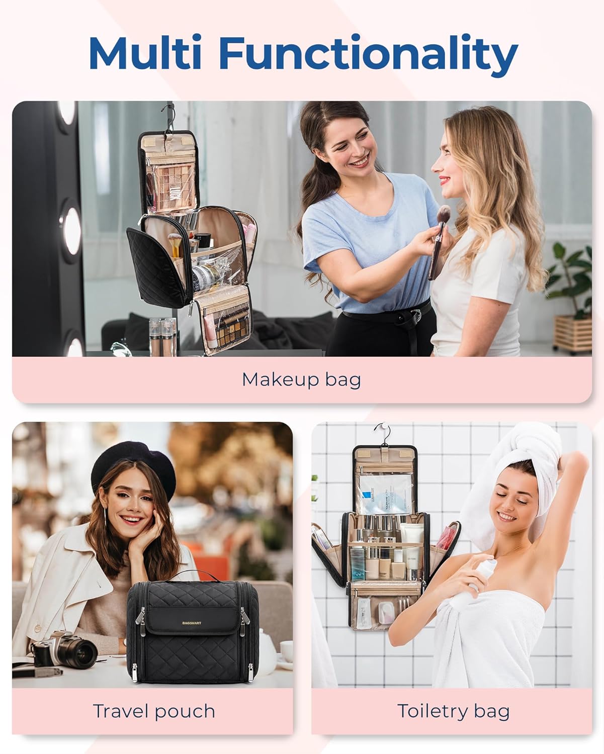 Detalle 2 de BAGSMART Makeup Bag with Hanging Hook