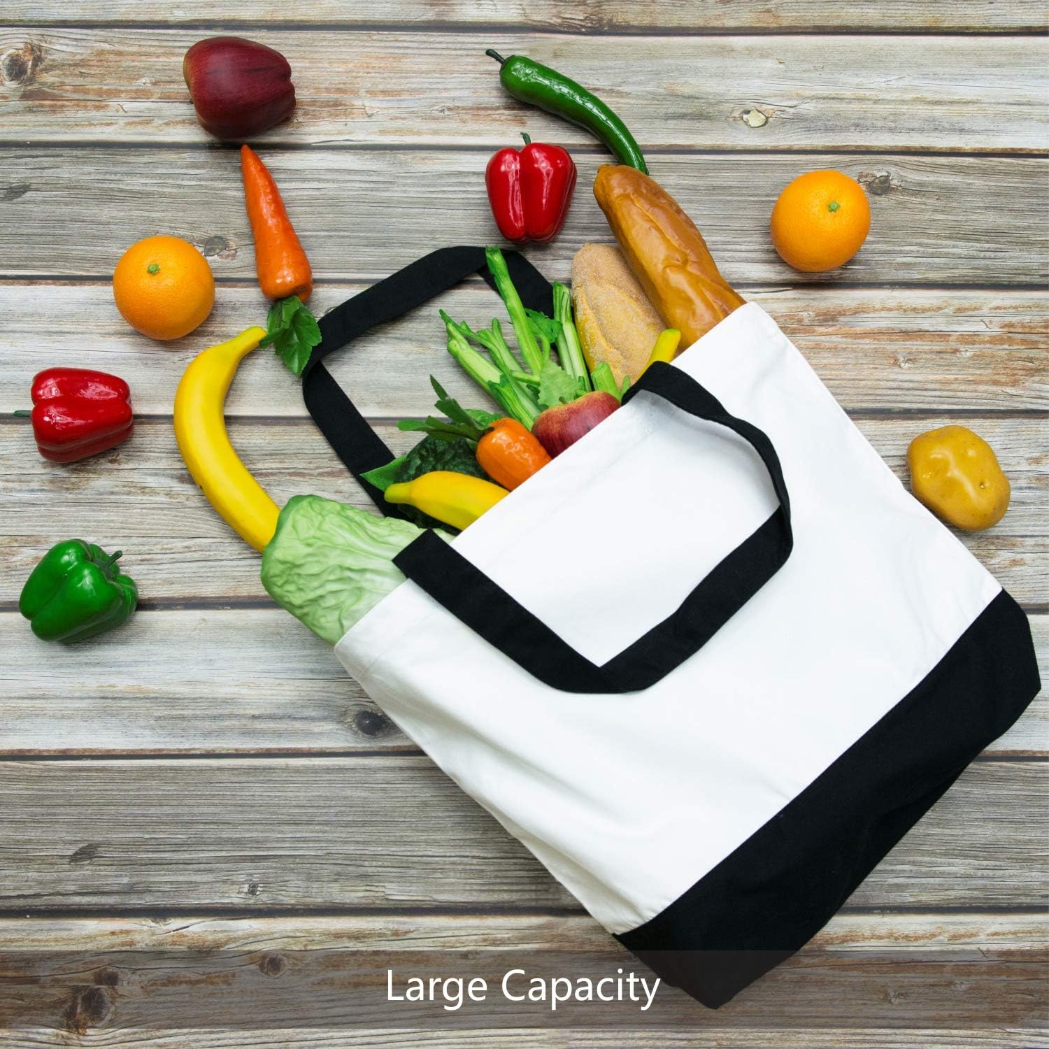 Thumbnail 2 de TOPDesign 12-Pack Large 12oz Cotton Canvas Tote Bags