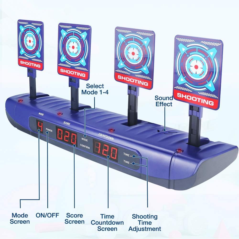 Detalle de Zielscheibe für Nerf Pistole – Elektronisches Ziel mit 4 Spielmodi und regelmäßigem Zurücksetzen