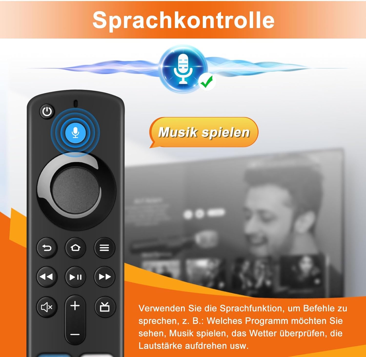 Thumbnail 2 de Ersatz-Sprachfernbedienung (3. Gen) mit Bluetooth und 4 Abkürzungsschlüsseln – kompatibel mit Smart TV 2/3 Gen, 4K, TV Cube (2./3. Gen)